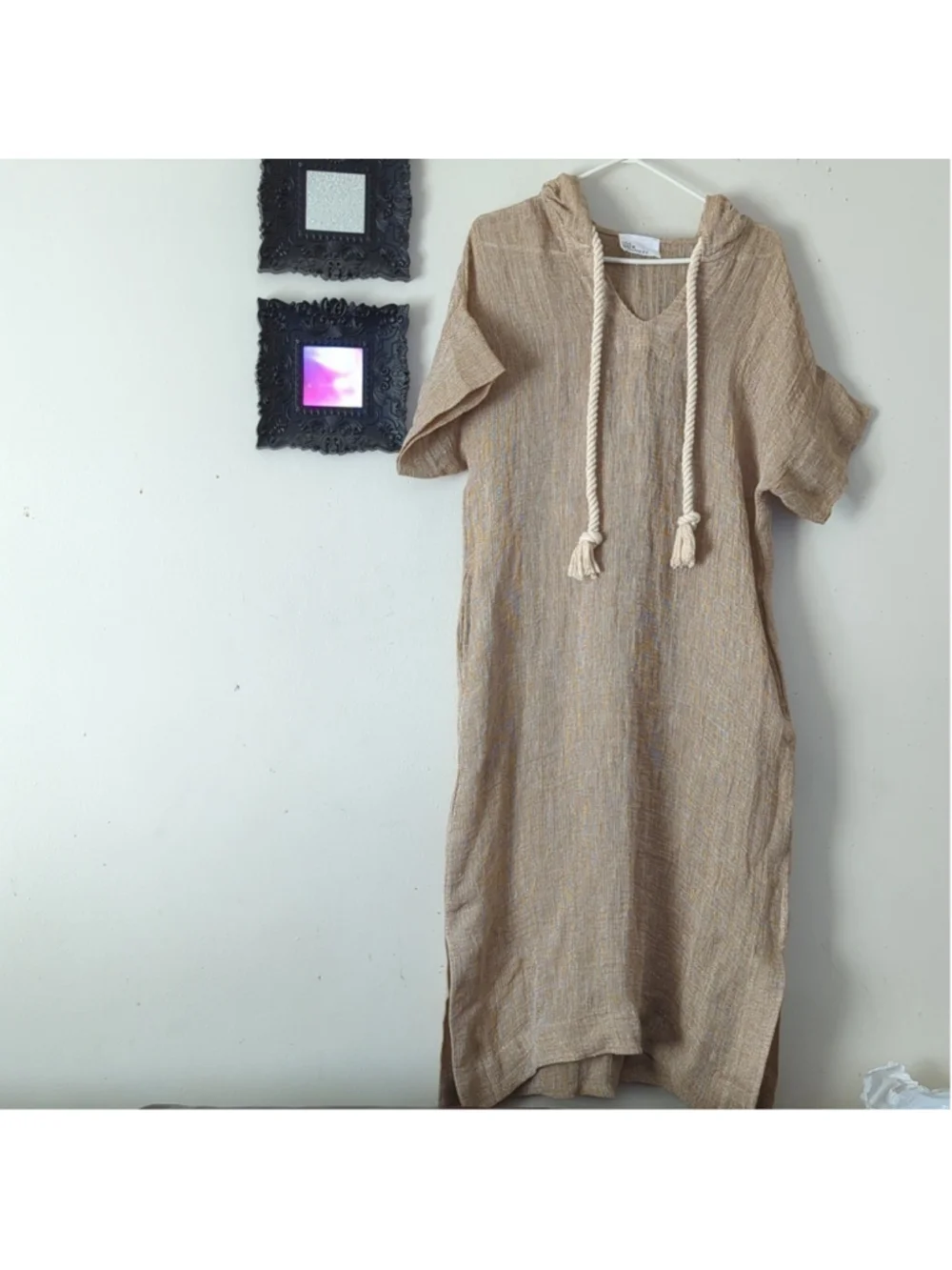 HP. LISA Marie Fernandez Hooded Linen-Blend Gauze Kaftan